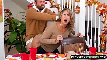 Play This Thanksgiving horny redhead stepsisters Arietta Adams and Cherry Fae fuck their stepbrother in the living room, while their stepdad fucks their stepmom in the dining room.