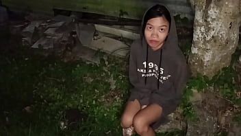 Play Asian girl with no home will be shaved, fucked face and treated nicely