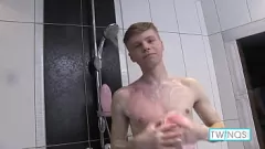 Play Horny Blonde Teen James' Soapy Shower Showertime