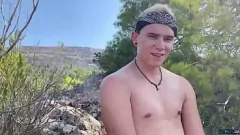 Play Skinny Twink Sam Carter's Outdoor Masturbation & Big Cock Cumshot