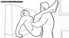 Play Black and White Gay Cartoon Porn: First Time Bareback Twinks