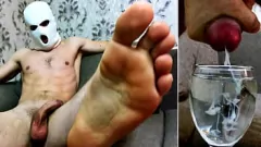 Play Russian Domination: Fucking and Dirty Talk with Foot Fetish! Cumming in a Glass of Water!